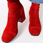 Women's Square Toe Boots Yellow