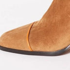 Women's Square Toe Boots Brown
