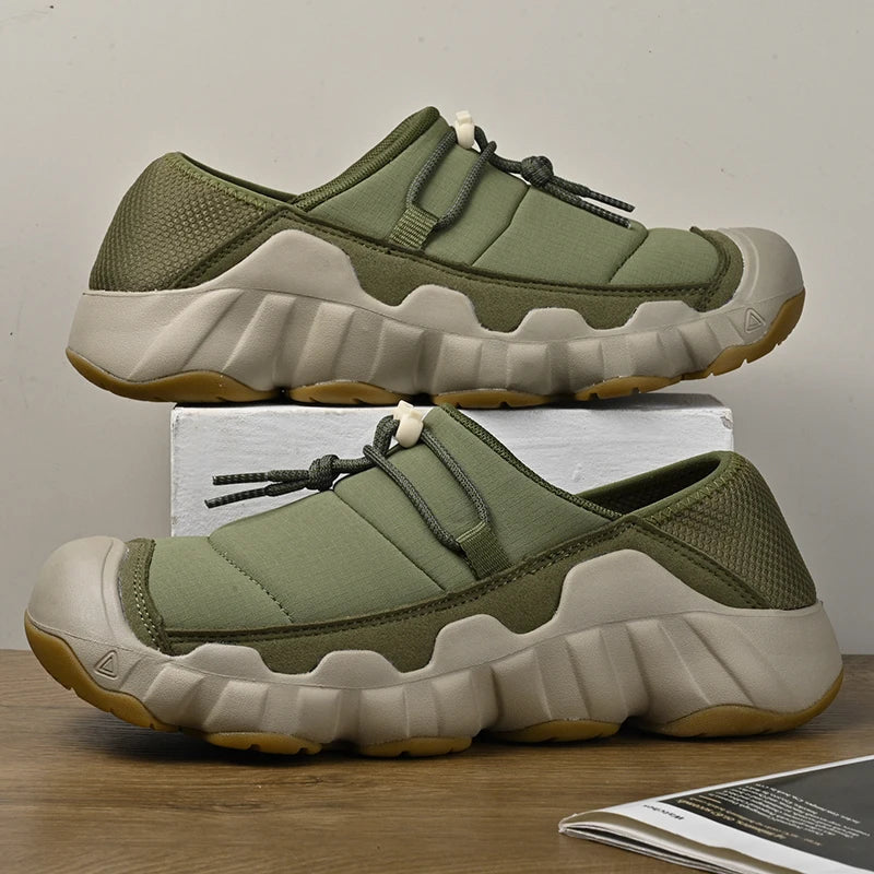 Men's Slip-On Hiking-Style Sneakers with Grip Outsole