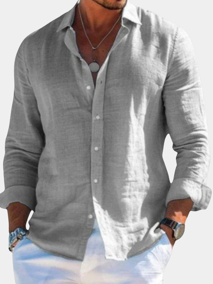 Men's long sleeve shirt in grey