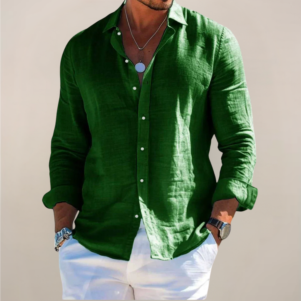 Men's long sleeve shirt in burgundy