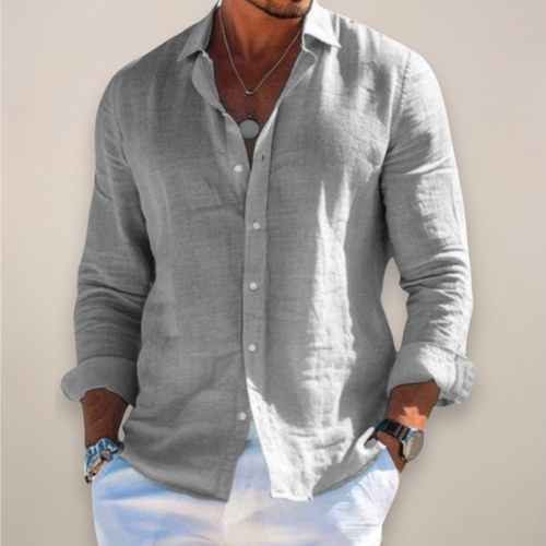 Men's long sleeve shirt in white