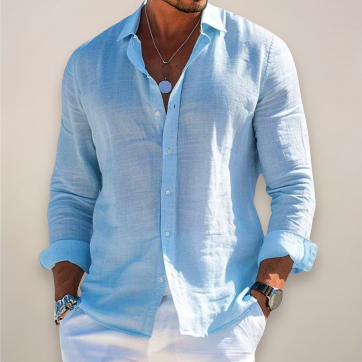 Men's long sleeve shirt in black