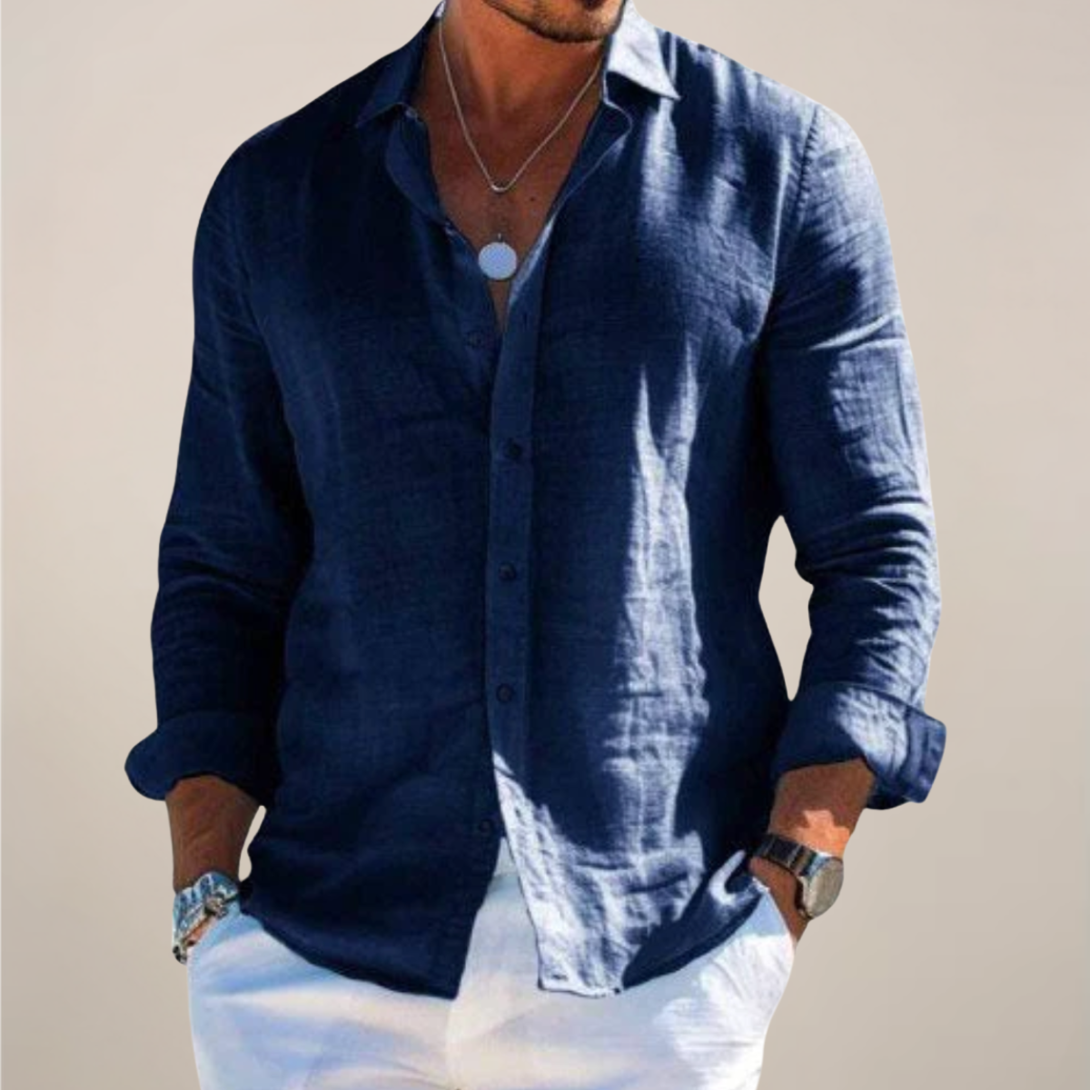 Men's long sleeve shirt in purple