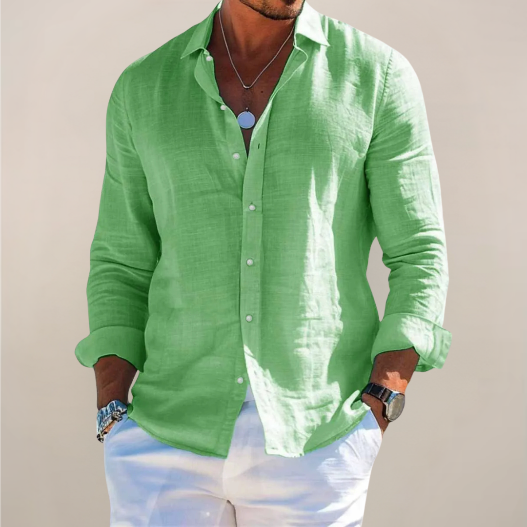 Men's long sleeve shirt in green