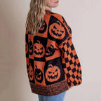 Pumpkin Print Turtleneck Sweater - Detail