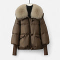 Women's Wrap Puffer Coffee Brown