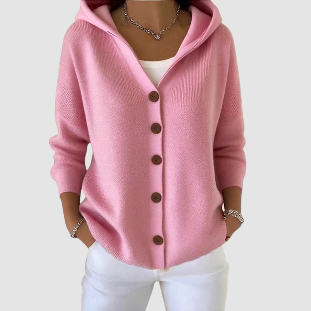 Women's Hooded Cardigan Pink