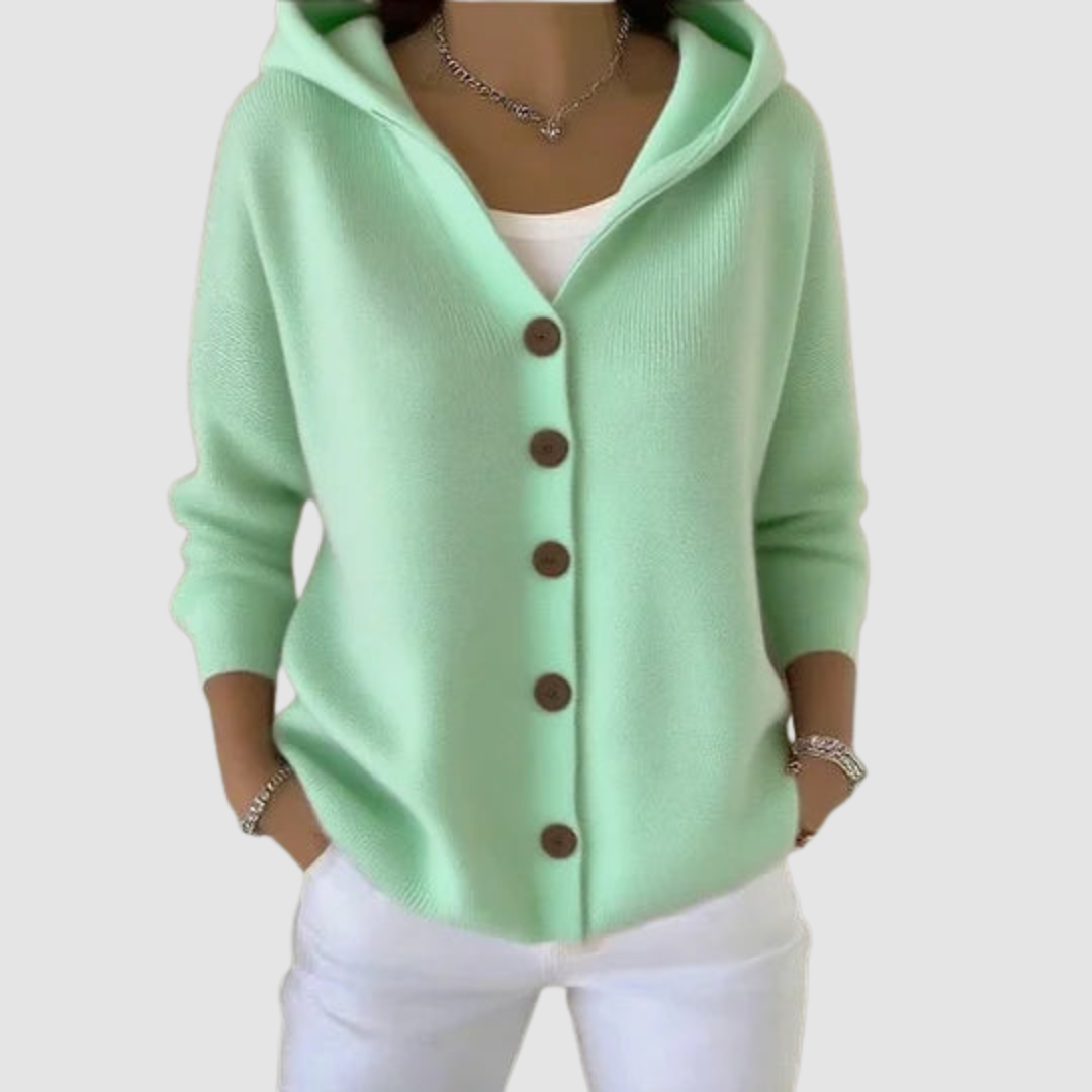 Women's Hooded Cardigan Green