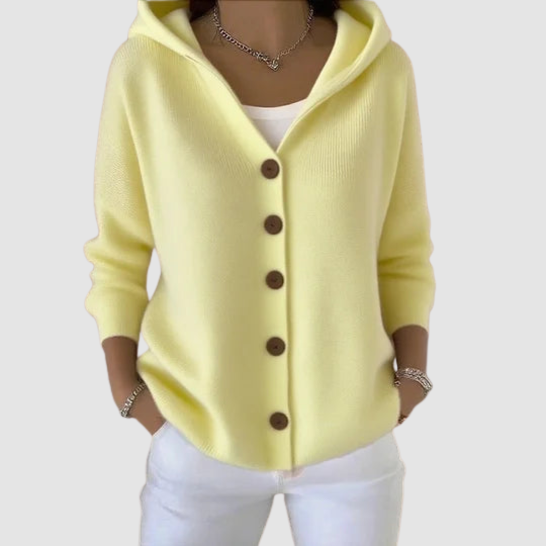 Women's Hooded Cardigan Yellow