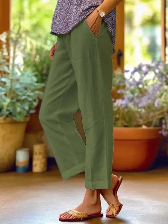 Women's Cropped Pants Light Green