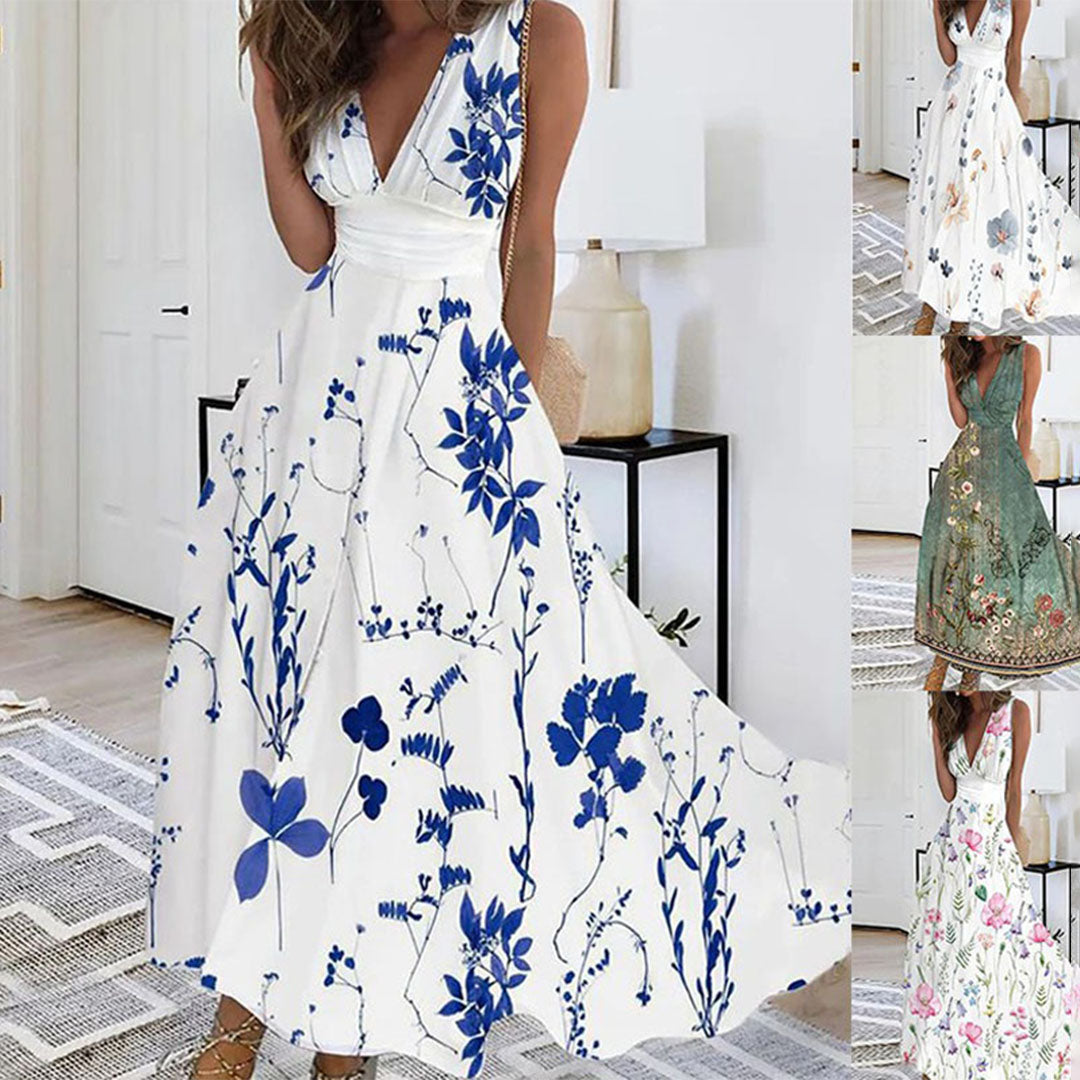 Women's floral maxi sundress - flower 4