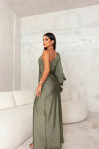 Caroline Evening Dress Green Back