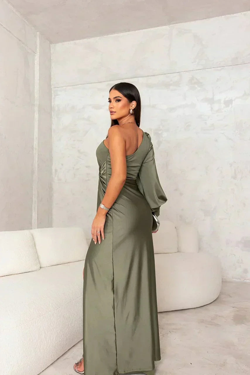 Caroline Evening Dress Green Back