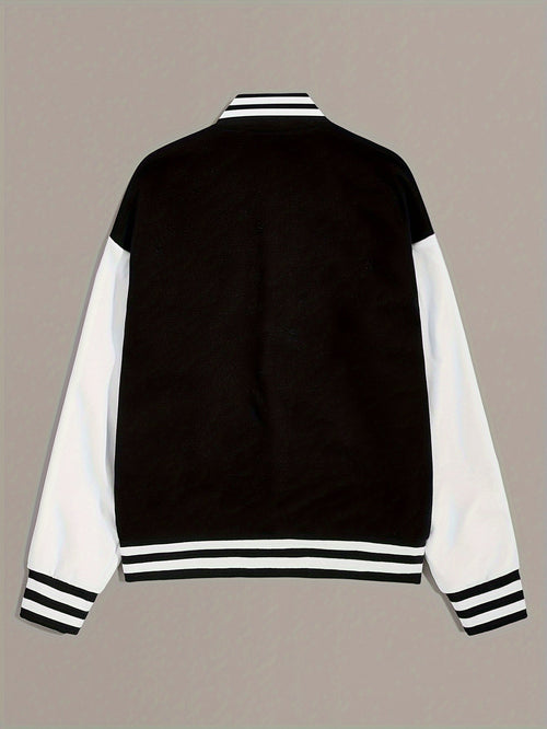 Women's Bomber Jacket Contrast Sleeves