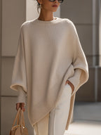 Women's Poncho Sweater Navy Blue