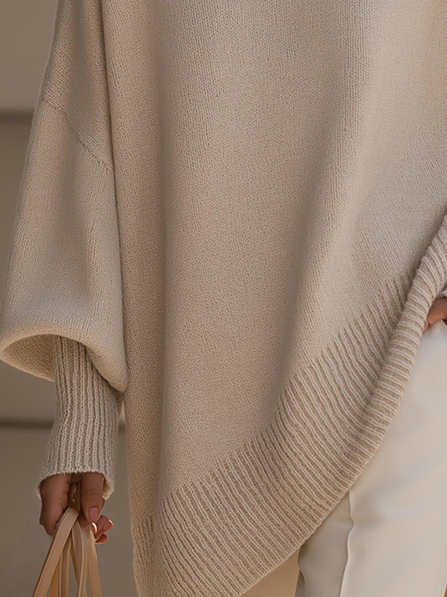 Women's Poncho Sweater Gray