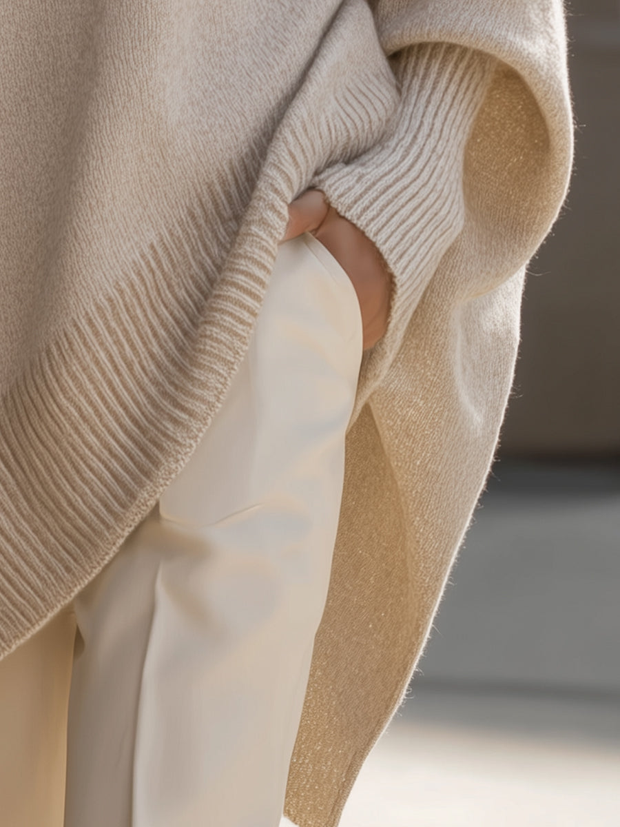 Women's Poncho Sweater Detail