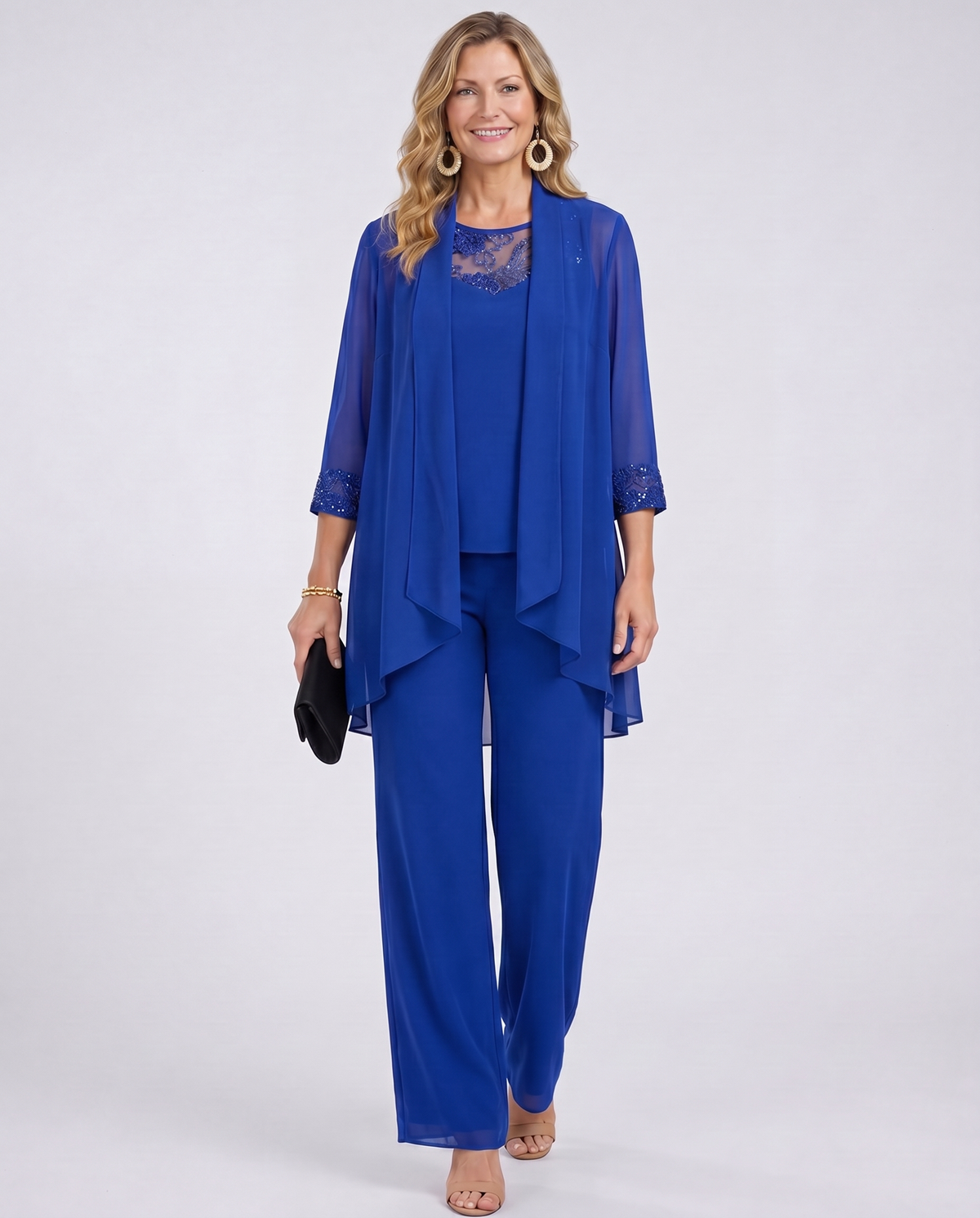 Three-Piece Knit Set - Blue