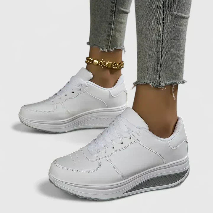Women's Lace-Up Orthopedic Sneakers with Contrast Sole