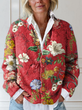 Women's Floral Cardigan Red