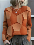 Women's Geometric Sweater Orange