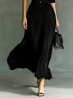 Women's lapel collar maxi dress - detail