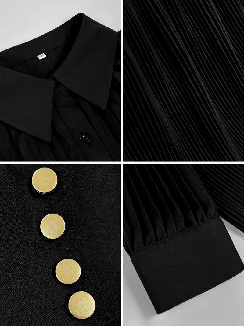 Women's lapel collar maxi dress - full view