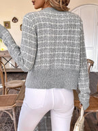 Women's Textured Knit Cardigan Detail 3