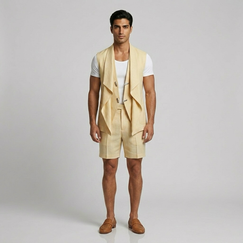Mens Drape Utility Vest front view