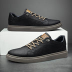 Men's Low-Top Lace-Up Sneakers - Black