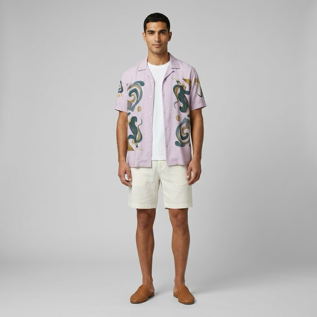 Mens Mosaic Resort Shirt front view