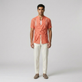 Mens Origami Mesh Statement Shirt front view