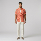 Mens Origami Mesh Statement Shirt front view