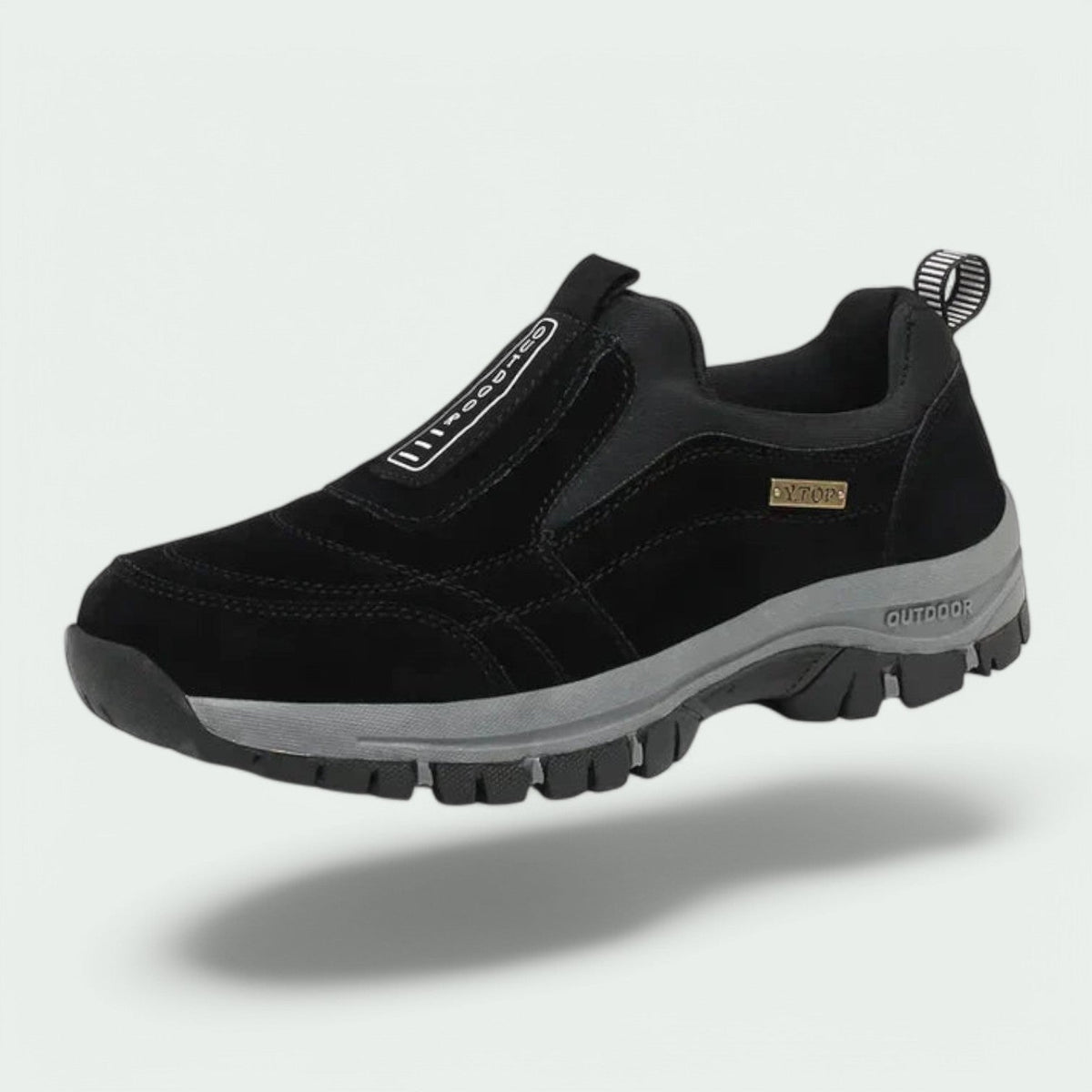 Men's slip-on suede sneakers in black