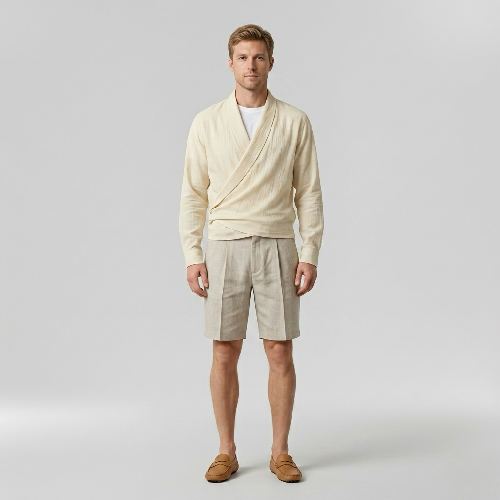 Mens Wrap Knit Pullover front view