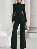 Women's Tailored Blazer and Wide-Leg Pants Set side