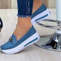 Women's Platform Loafers Light Blue