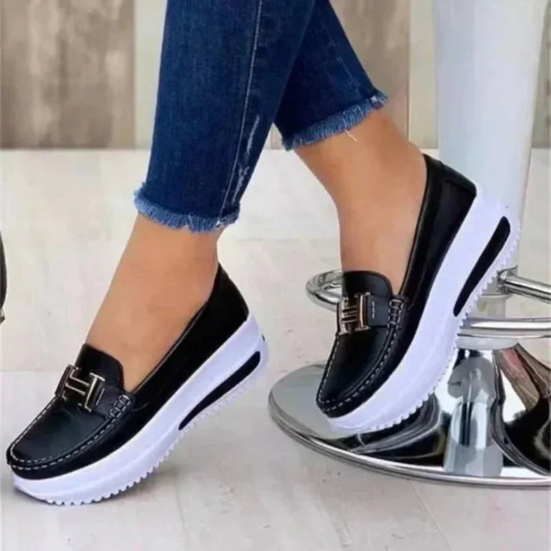 Women's Platform Loafers Black