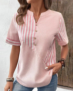 Women's striped colorblock blouse in pink