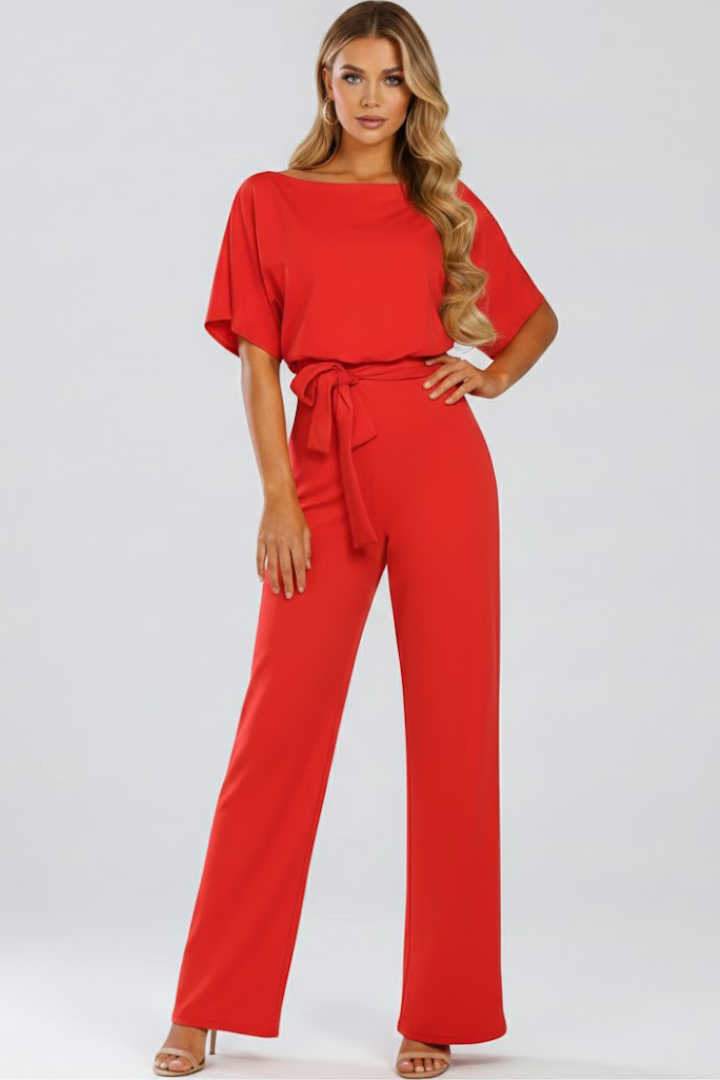 Women's Wide-Leg Jumpsuit red