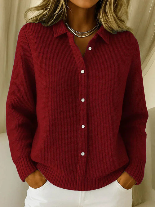 Women's Button-Up Shirt Wine Red