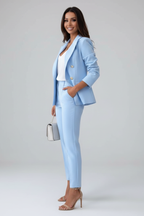 Women's Double-Breasted Blazer Suit Set back view