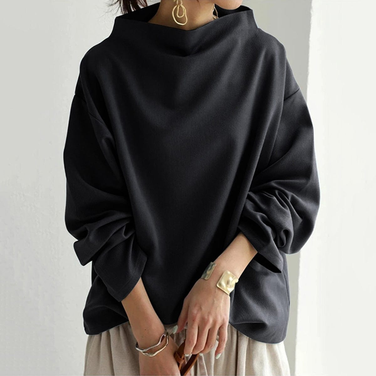 Women's High Neck Top Blue