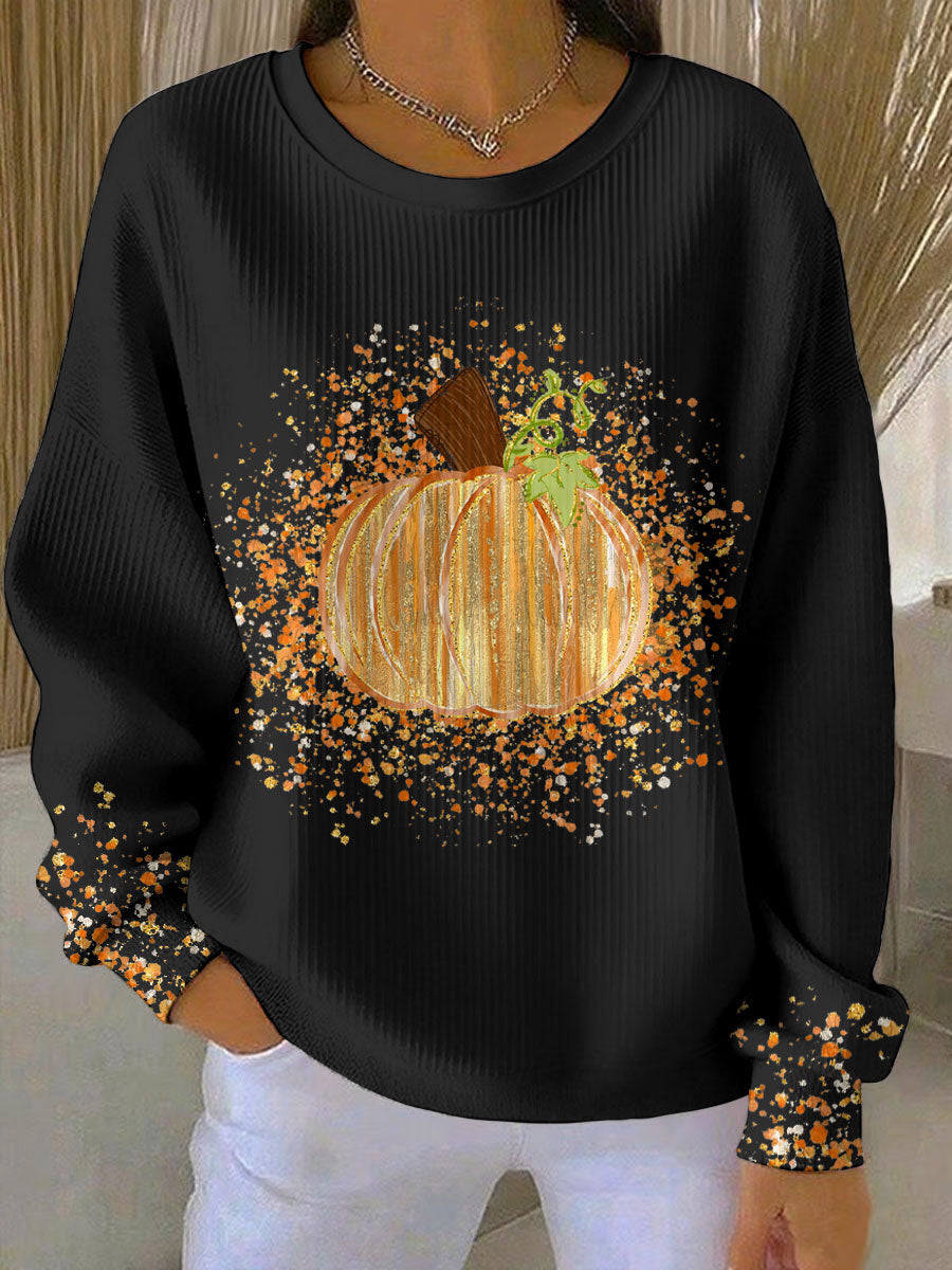 Women's Pumpkin Sweatshirt Black