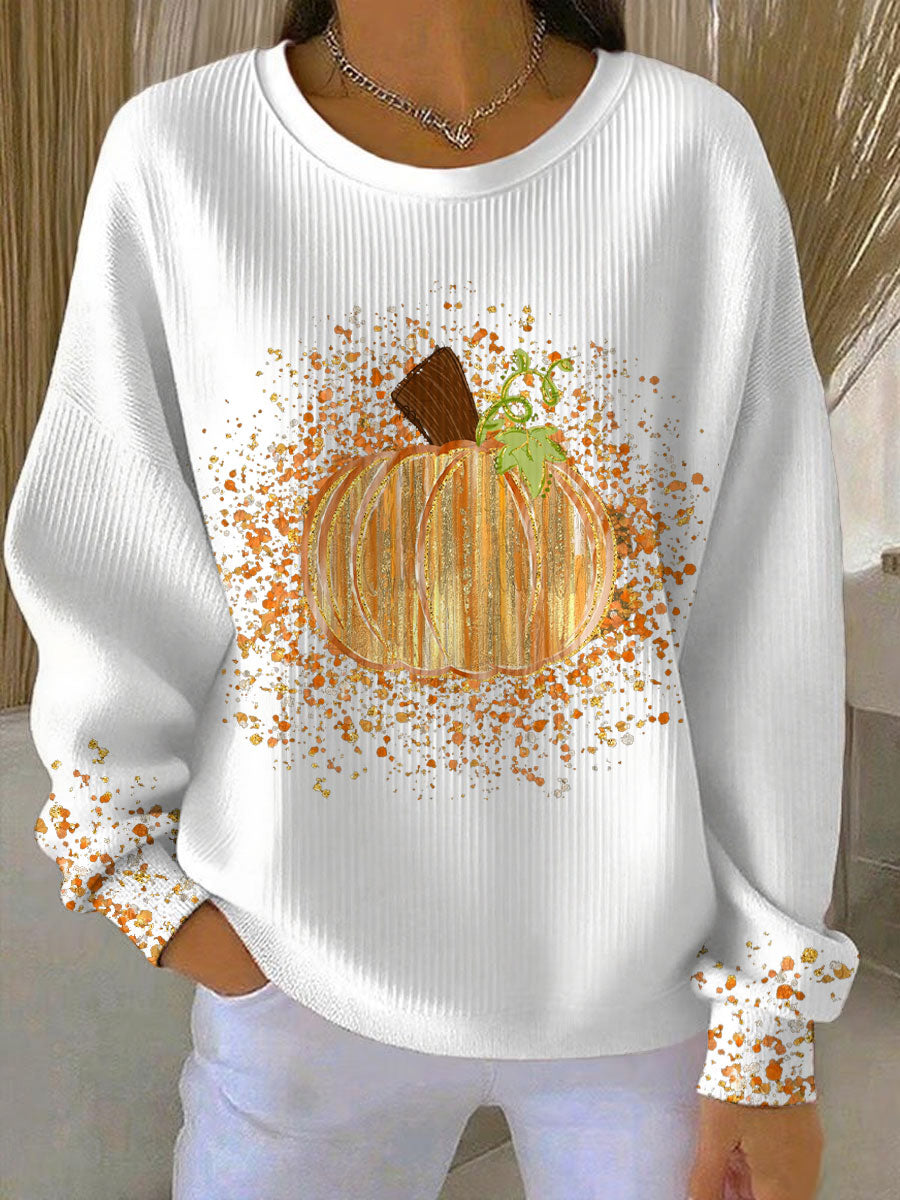 Women's Pumpkin Sweatshirt White