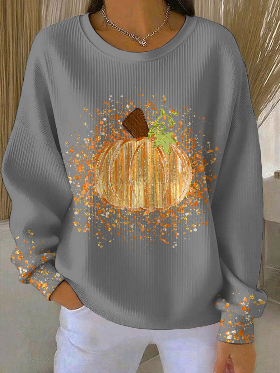 Women's Pumpkin Sweatshirt Light Gray