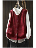 Women's Cardigan Vest Red