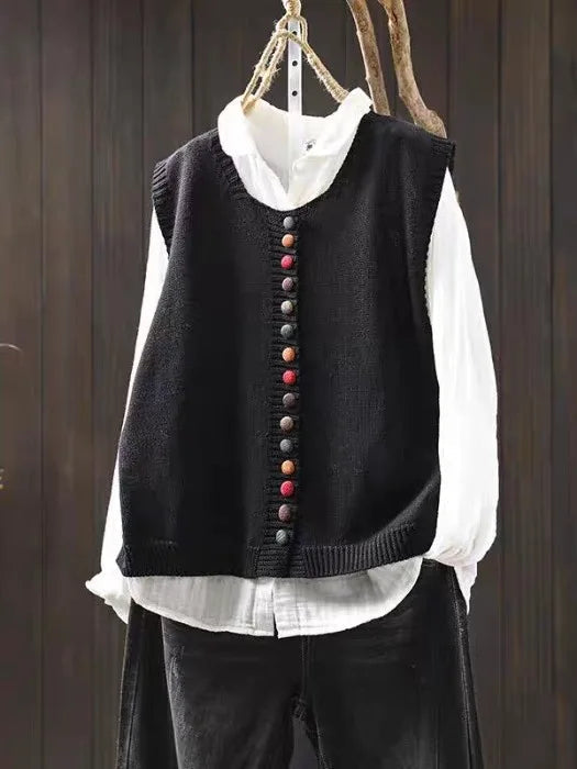 Women's Cardigan Vest Black