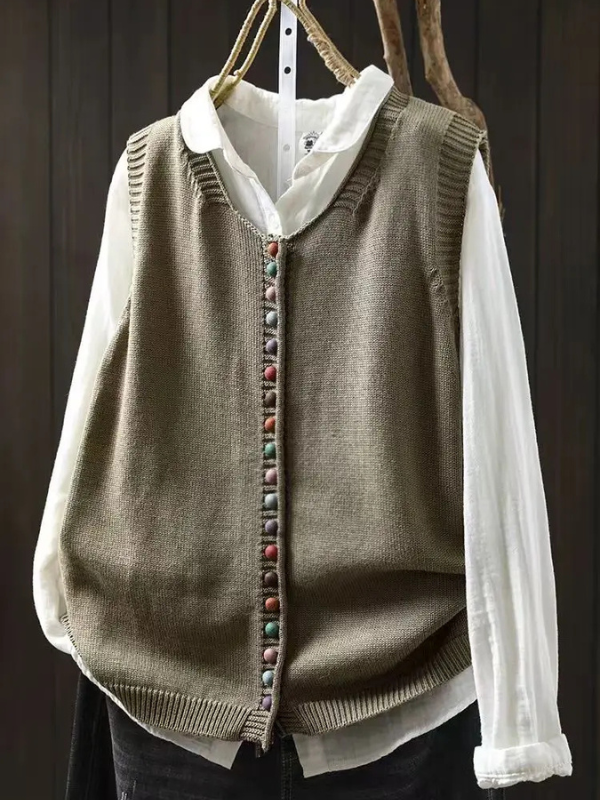 Women's Cardigan Vest Pickle
